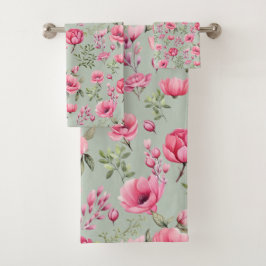 Conjunto De Toalhas Pétalas de Meadow-Blush em Flor