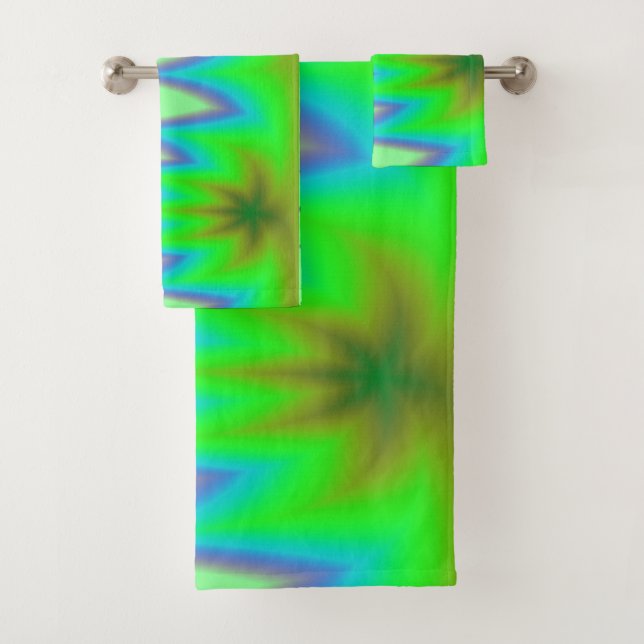 Conjunto De Toalhas Pico Azul Verde Brilhante (Insitu)