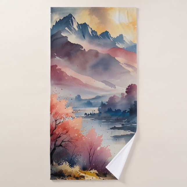Conjunto De Toalhas Picos de Pastel e águas calmas (Toalha de Banho)