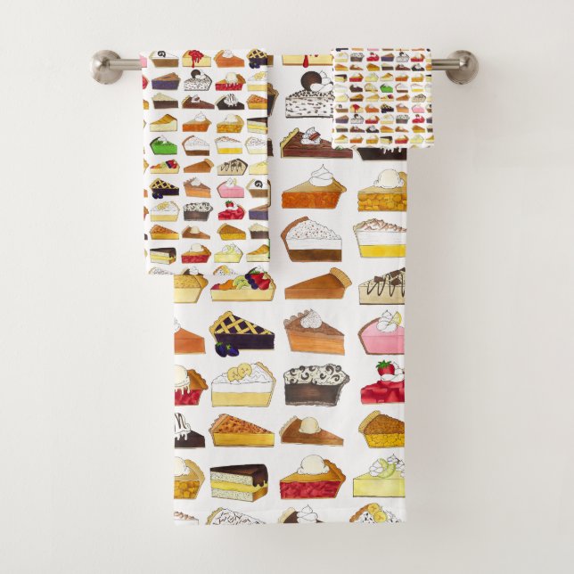 Conjunto De Toalhas Pie Social Pi Day Slices Assar Venda Comida Desser (Insitu)