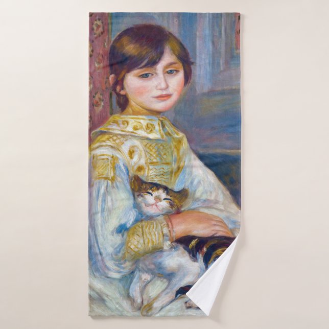 Conjunto De Toalhas Pierre-Auguste Renoir - Criança com Gato (Toalha de Banho)