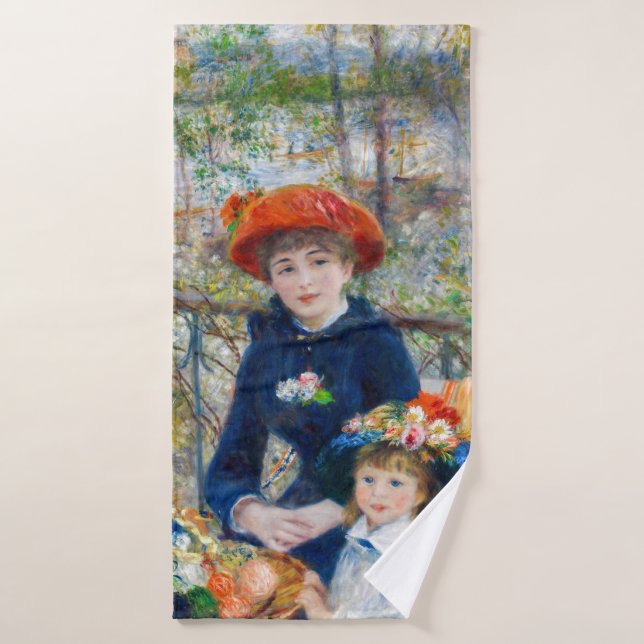 Conjunto De Toalhas Pierre-Auguste Renoir - Duas irmãs no Terrace (Toalha de Banho)