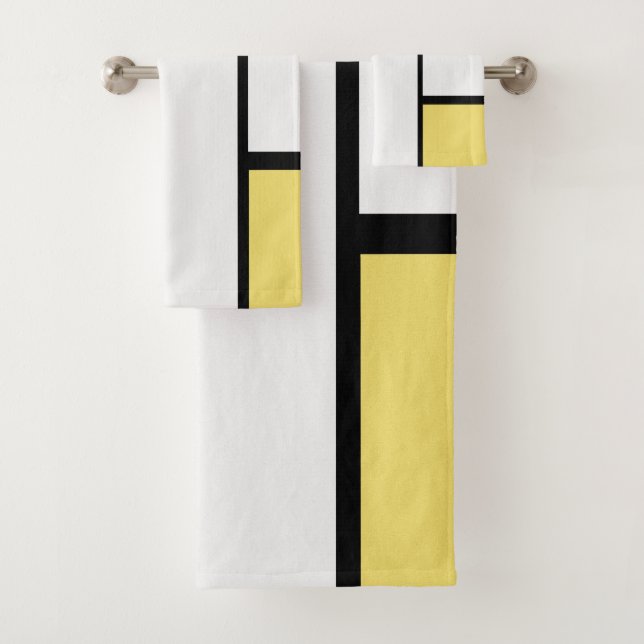 Conjunto De Toalhas Piet Mondrian - Abstrato Geométrico de Composição (Insitu)