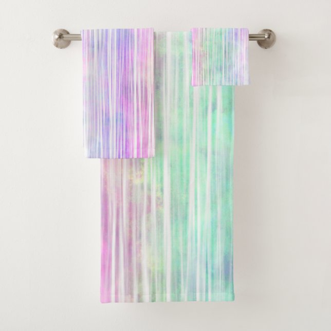 Conjunto De Toalhas pinceladas do arco-íris, em branco: (Insitu)