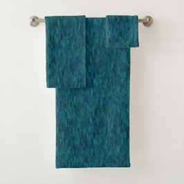 Conjunto De Toalhas Pinceladas Impressionistas, Azul-Marinho, Turquesa