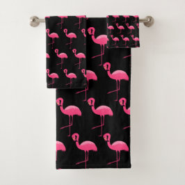 CONJUNTO DE TOALHAS PINCO PRETO FLAMINGO BRILHO BANHO FIXADO PARA O CO