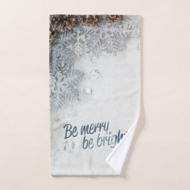 Conjunto De Toalhas Pine Cones, Feriado em Flocos de Neve (Toalha de mão)