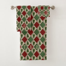 Conjunto De Toalhas Pine Trees e Harlequin Bath Towels