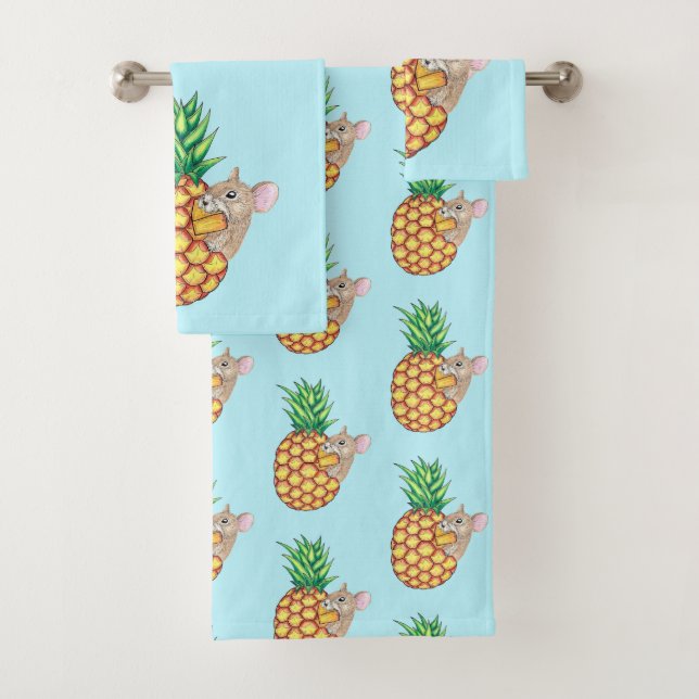 Conjunto De Toalhas Pineapple Pika faz um Aqua Chomp (Insitu)