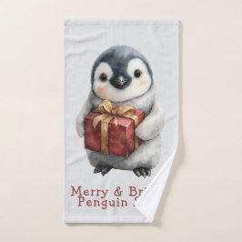 Conjunto De Toalhas Pinguim de Natal Alegre e Brilhante