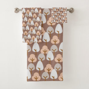 Conjunto De Toalhas Pinheiros Pinheiros Padrão Botânico Queda da Rússi