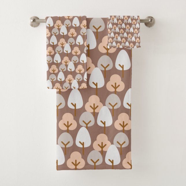 Conjunto De Toalhas Pinheiros Pinheiros Padrão Botânico Queda da Rússi (Insitu)