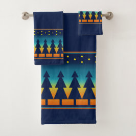 Conjunto De Toalhas Pinheiros Sunset do Sudoeste Azul