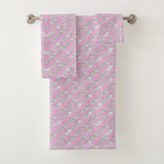 Conjunto De Toalhas Pink and grey plaid pattern throw pillow