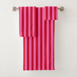 Conjunto De Toalhas Pink and Red Peppermint Stripes