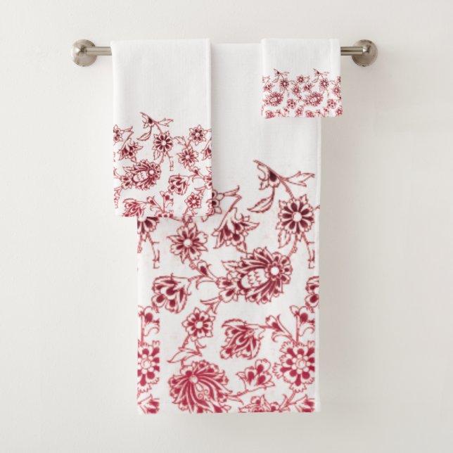 Conjunto De Toalhas Pink Bunches of Flowers (Insitu)
