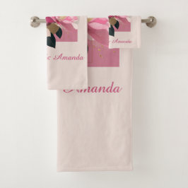 Conjunto De Toalhas Pink Camellia Bloom