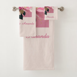 Conjunto De Toalhas Pink Camellia Bloom