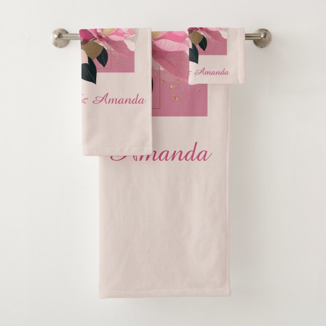 Conjunto De Toalhas Pink Camellia Bloom (Insitu)
