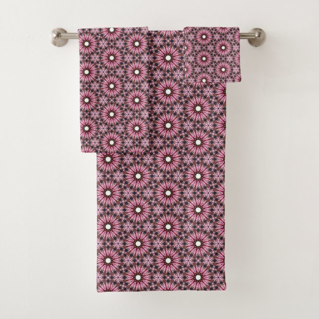 Conjunto De Toalhas Pink Feather Boho (Insitu)