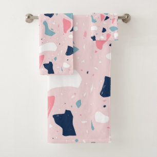 Conjunto De Toalhas Pink Terrazzo Pattern