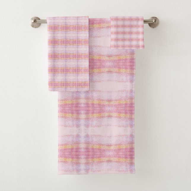 Conjunto de Toalhas Pintadas Rosa Mais Rosa (Insitu)