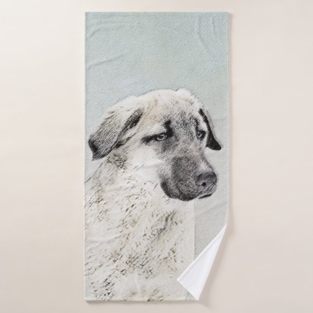 Conjunto De Toalhas Pintura Anatoliana Shepherd - Arte Original para C (Toalha de Banho)