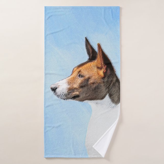 Conjunto De Toalhas Pintura Basenji - Arte Original Custa (Toalha de Banho)