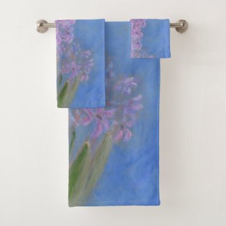 Conjunto De Toalhas Pintura da Flor Lilac-Rosa