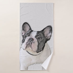 Conjunto De Toalhas Pintura de Bulldog Francês (Brindle Pied) - Arte C