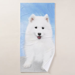Conjunto De Toalhas Pintura De Cachorro Samoia - Arte Cachorro Origina