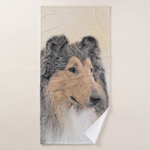 Conjunto De Toalhas Pintura de Collie (Rough) - Arte Cão Original Bon