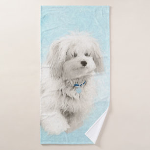 Conjunto De Toalhas Pintura de Coton de Tulear - Arte de Cão Original