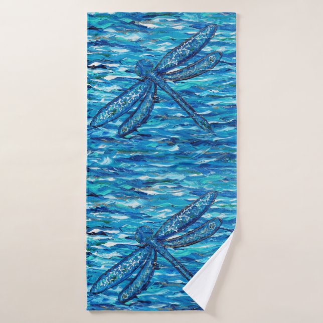 Conjunto De Toalhas Pintura de Dragonfly Azul (Toalha de Banho)