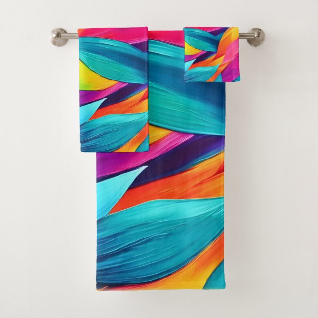 Conjunto De Toalhas Pintura de folhas tropicais (Insitu)