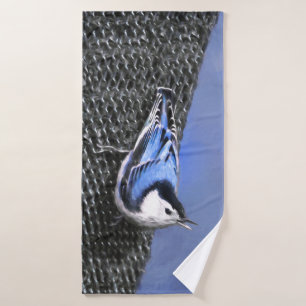 Conjunto De Toalhas Pintura De Pássaros De Casca Branca