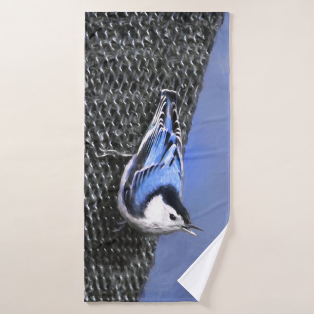 Conjunto De Toalhas Pintura De Pássaros De Casca Branca (Toalha de Banho)