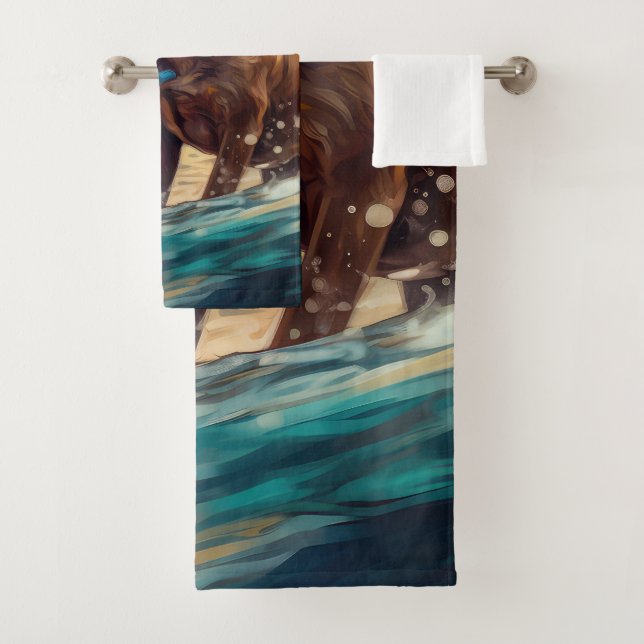 Conjunto De Toalhas Pintura de Surf da Praia Boxer (Insitu)