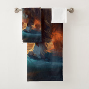 Conjunto De Toalhas Pintura de Surf na Praia do Cavalier King
