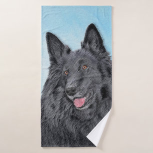 Conjunto De Toalhas Pintura em Sheepdog Belga - Arte em Cachorro Origi