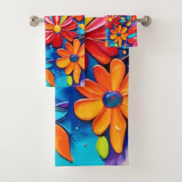 Conjunto De Toalhas Pintura Floral Joyful