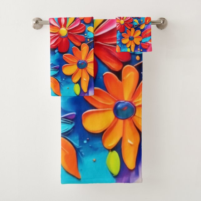 Conjunto De Toalhas Pintura Floral Joyful (Insitu)