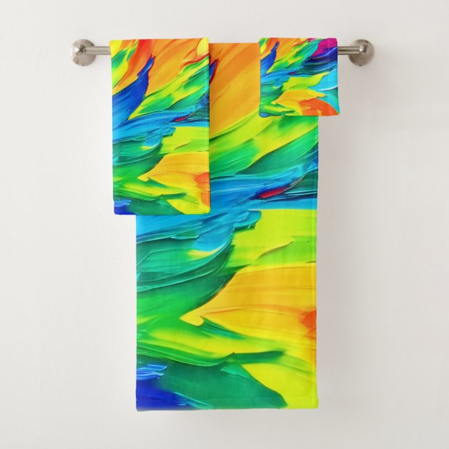 Conjunto De Toalhas Pintura por Abstrato de expressão vibrante (Insitu)