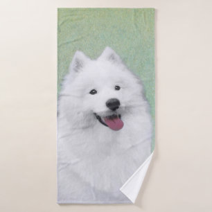 Conjunto De Toalhas Pintura Samoyed - Arte Cachorosa Original