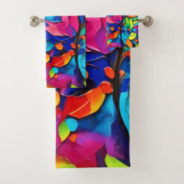 Conjunto De Toalhas Pintura Sinfonia Floral Vibrante