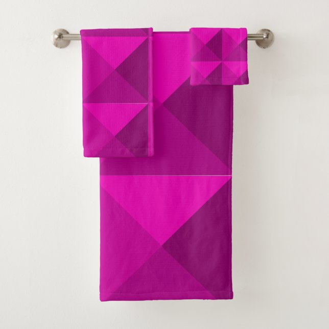 Conjunto De Toalhas Pirâmides Magenta  (Insitu)