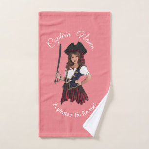 Conjunto De Toalhas Pirata Rosa