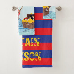 Conjunto De Toalhas Pirate Boat faz um monograma fofo