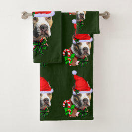 Conjunto De Toalhas Pit Bull Terrier Natal Americano