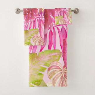Conjunto De Toalhas PixDezines H2 Selva Havaiana Vegetação